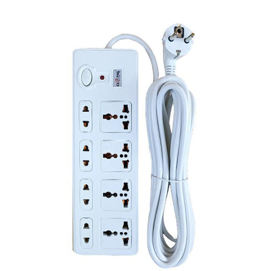 Clopal Extension Lead with 5 Mtrs Heavy Duty Copper Cable, 8 Ways Power Sockets Extension Board with Wire