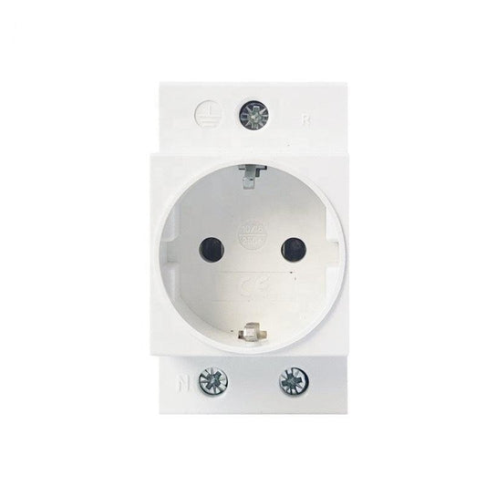 Clopal 2Pin+E Euro Socket 10 250V DIN Rail Mount Modular Socket