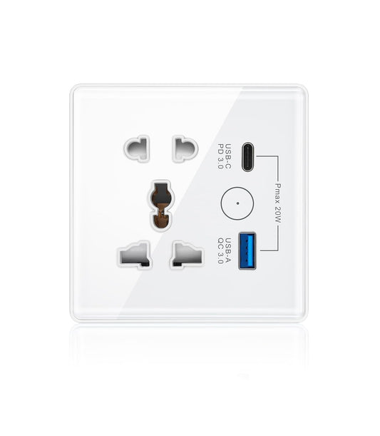 Clopal Multi Light Plug with 2 USB Black Smart Touch WIFI Switch Series with Mobile Control, Voice Control Compatible with ALEXA, Google Assistant and IFTTT