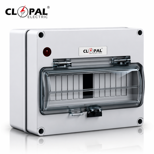 Clopal 4 & 8 Ways Waterproof IP66 Distribution Box Surface Mounted Circuit Breaker Solar PV Distribution Box