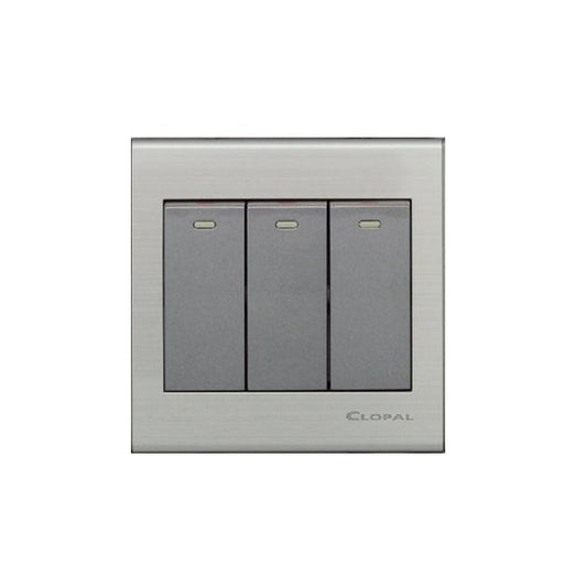 Clopal Elegant Grey Series 3-Gang 2-Way Superior Quality