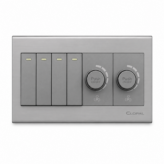 Clopal Elegant Grey Series 4 + 2 Dimmer Superior Quality
