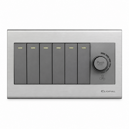 Clopal Elegant Grey Series 6 + 1 Dimmer Superior Quality