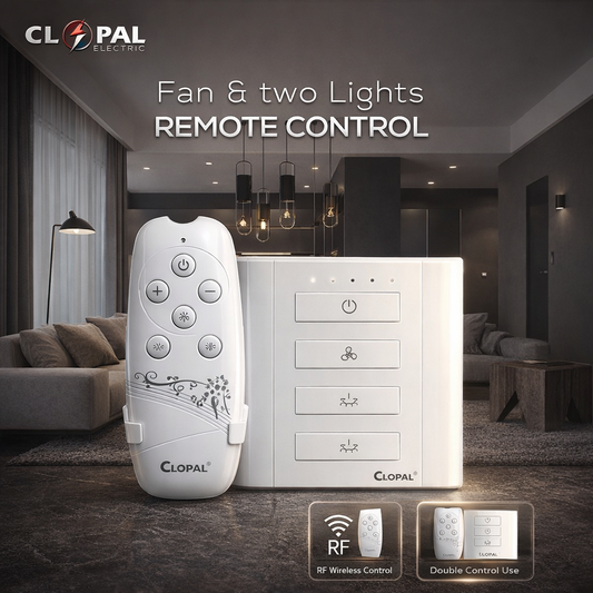 Clopal 1 Fan & 2 Lights Remote Control Switches Make Your Fan & Lights Remote Control