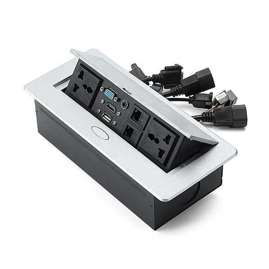 Technology Box, Conference Table Connectivity Hydraulic Pop Up Box Power Center with Wires