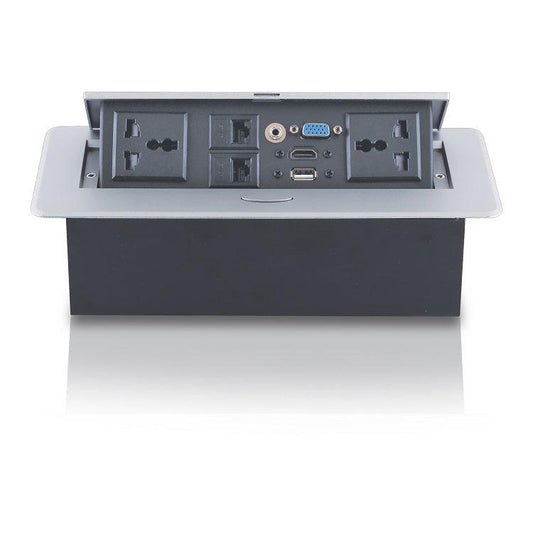 Technology Box, Conference Table Connectivity Hydraulic Pop Up Box Power Center - No Wires