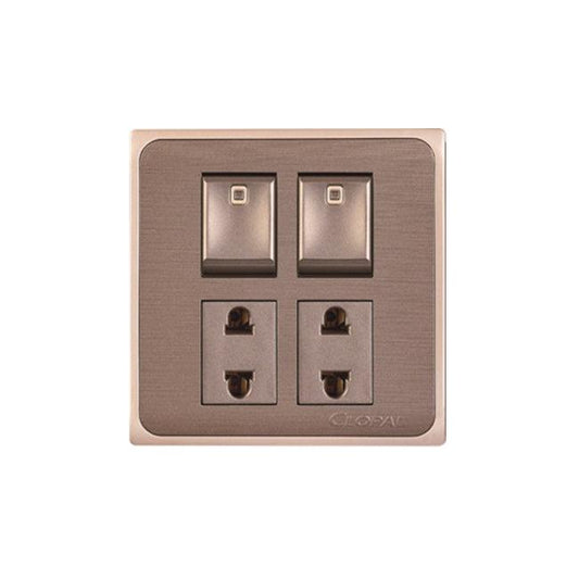 Clopal Focus Series 2 switch + 2 socket Superior Quality