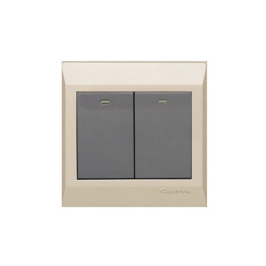Clopal Golden Metalic Series 2-Gang Switch Superior Quality