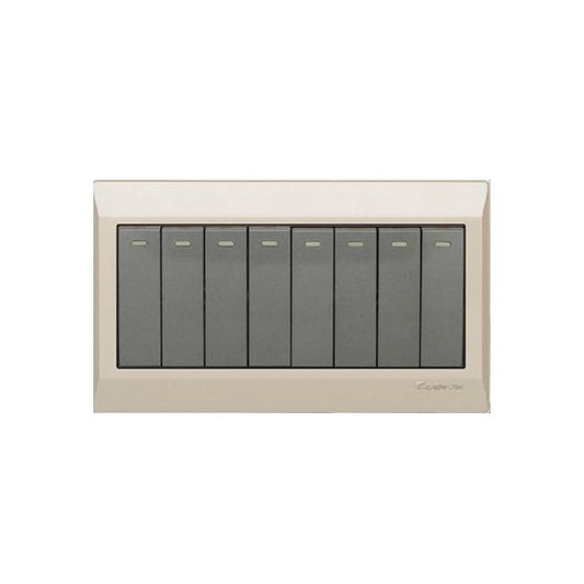Clopal Golden Metalic Series 8-Gang Switch Superior Quality