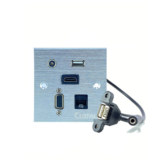 Multifunctional Media Wall Socket Outlet, Multimedia Wall Plate – USB, VGA, HDMI, Internet, Audio