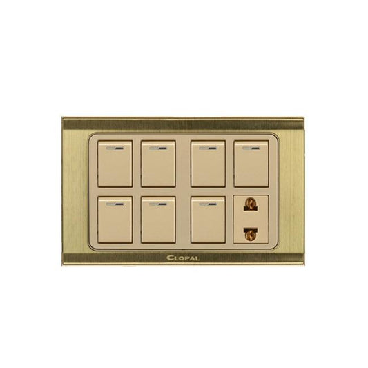 Clopal Prime Series 7 switch + 1 socket Superior Quality