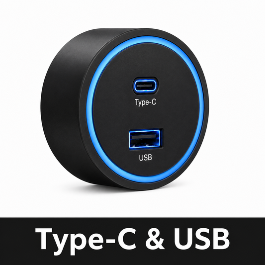 Clopal Universal Track Socket with Infrared Sensor Light, USB & Type-C Charging Module