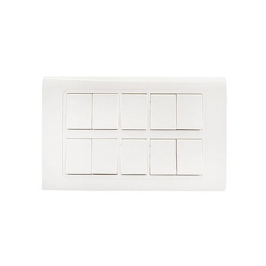 Clopal Typer White Series 10-Gang Switch Superior Quality