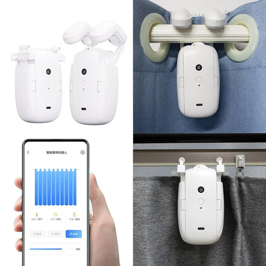 Clopal Smart Automatic Curtain Opener – App, Remote & Voice Control, Light Sensor, Rechargeable Motor, Tuya Compatible