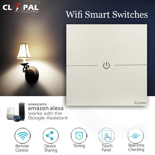 Clopal Pearl 1 Gang Smart Touch WIFI Switches, Mobile Control, Voice Control Compatible with ALEXA, Google Assistant and IFTTT