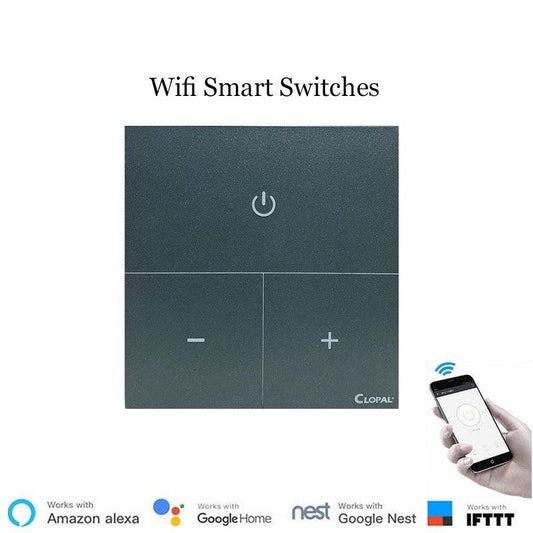 Clopal Platimium Light Dimmer Smart Touch WIFI Switches, Fan & Light Dimmers with Mobile Control, Voice Cntrol Compatible with ALEXA, Google Assistant and IFTTT