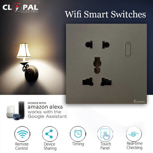 Clopal Platimium Multi Switch Smart Touch WIFI Switches, Fan & Light Dimmers with Mobile Control, Voice Cntrol Compatible with ALEXA, Google Assistant and IFTTT