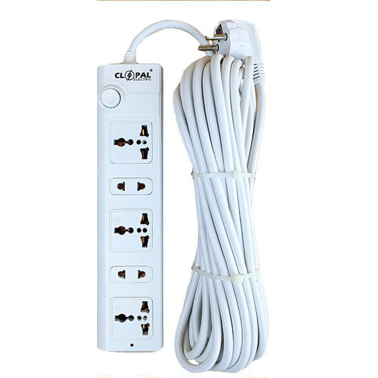 Clopal Extension Lead with 5 Mtrs Heavy Duty Copper Cable, 5 Ways Power Sockets Extension Board with Wire