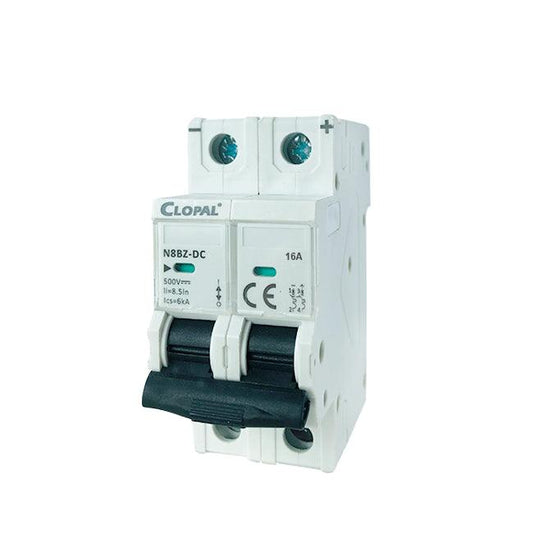 Clopal DC-16, 20, 25, 32, 40, 63 & 125Amp 500V Safety Circuit Double Pole Breaker