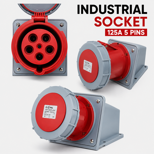 Clopal 32, 63 & 125A 5-Pin Industrial Socket – 220-240V | Heavy Duty Connector