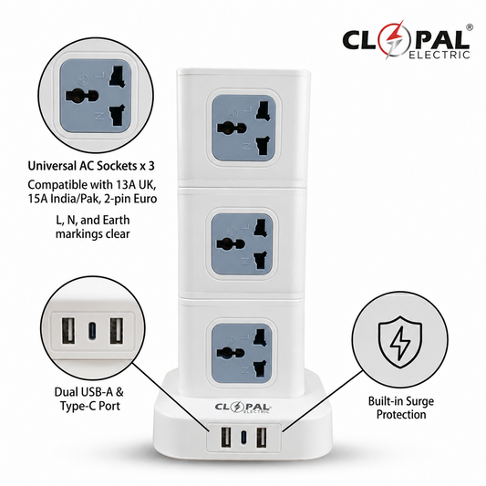 Clopal High-power USB & TypeC 9 & 13 Ways Outputs Rubik’s Cube Power Strip Extension Socket