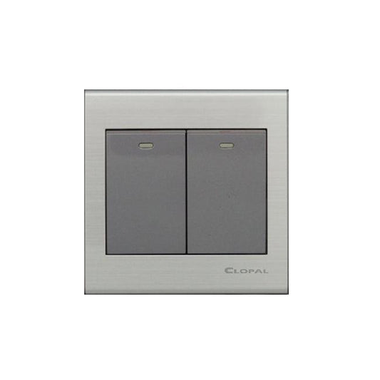 Clopal Elegant Grey Series 2-Gang Switch Superior Quality