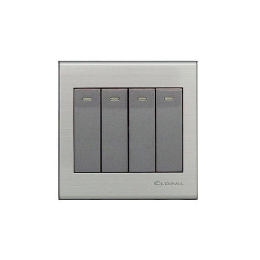 Clopal Elegant Grey Series 4-Gang Switch Superior Quality