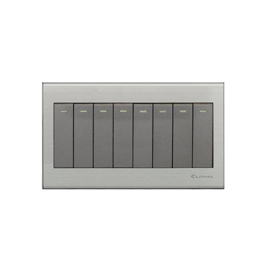 Clopal Elegant Grey Series 8-Gang Switch Superior Quality