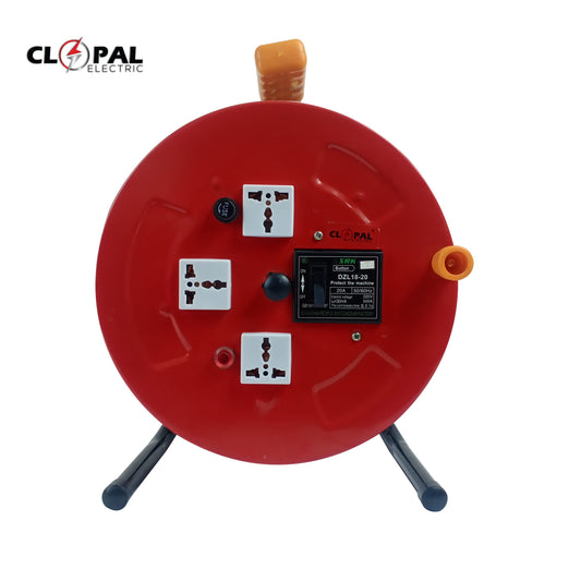 Clopal Heavy Duty 40 Yards 2 Core Extension Reel with 20A Earth Leakage Breaker - 3500 Watt