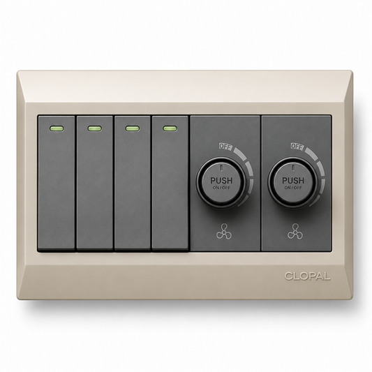Clopal Golden Metalic Series 4 + 2 Dimmer Superior Quality