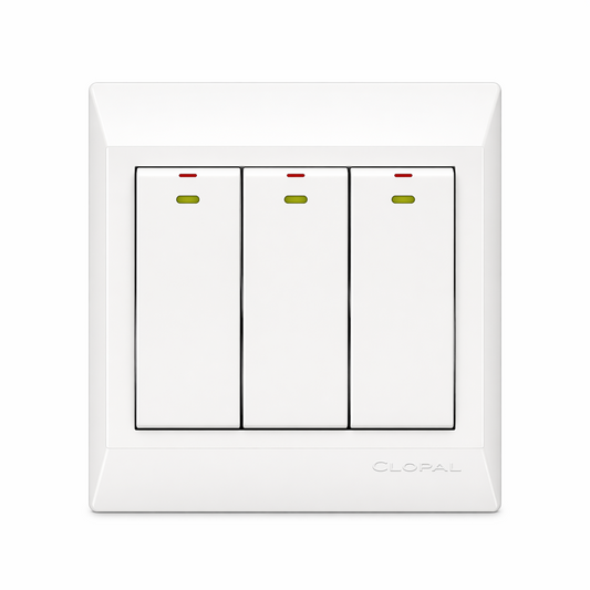 Clopal Pure White Series 3-Gang 2-Way Superior Quality