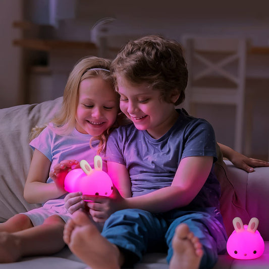 Clopal Soft Rechargeable Color Changing Cute Bunny Night Light for Kids Baby Lamp