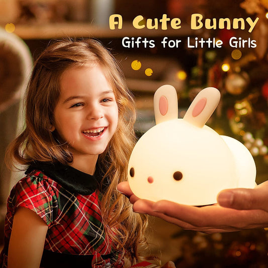 Clopal Soft Rechargeable Color Changing Cute Bunny Night Light for Kids Baby Lamp