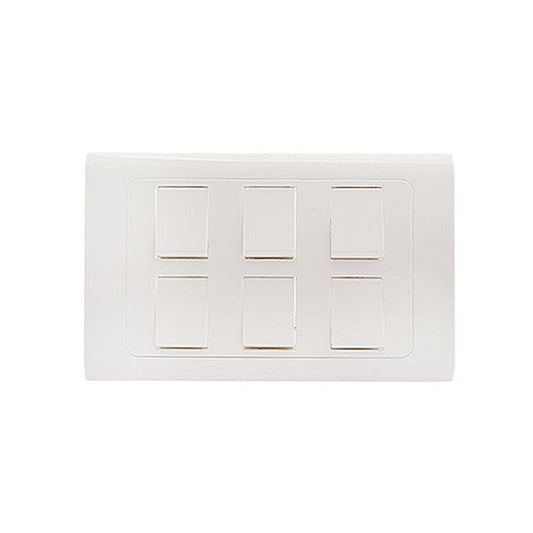 Clopal Typer White Series 6-Gang Switch Superior Quality