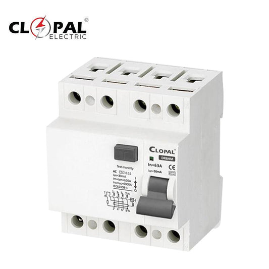 Clopal 63A Four Pole Earth Leakage Safety Protection Circuit Breaker