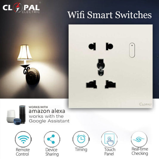 Clopal Pearl Multi Switch Smart Touch WIFI Switches, Fan & Light Dimmers with Mobile Control, Voice Control Compatible with ALEXA, Google Assistant and IFTTT