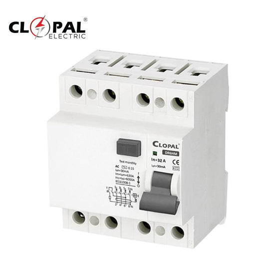 Clopal 32A Four Pole Earth Leakage Safety Protection Circuit Breaker